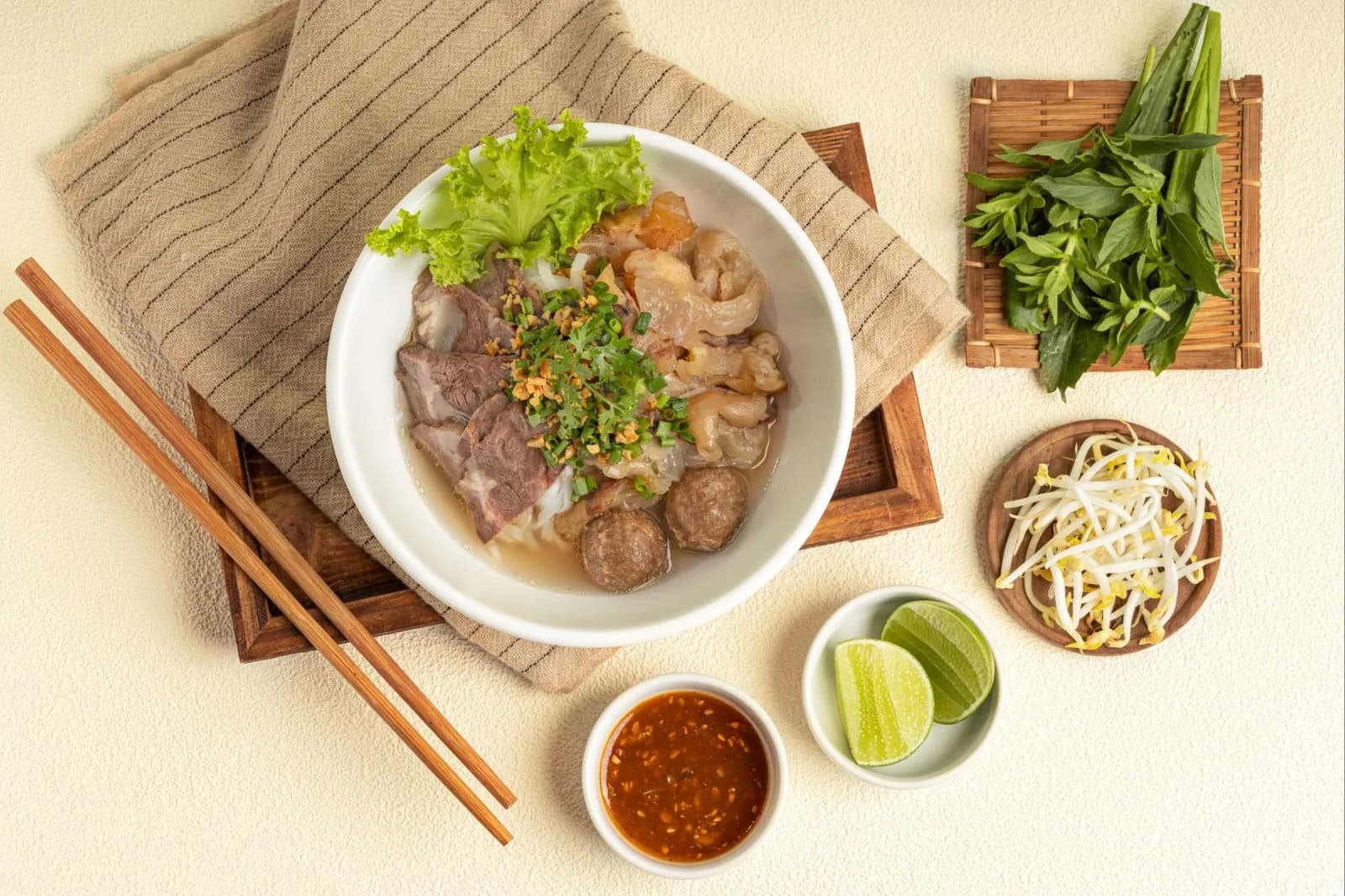 Mixed Beef Noodle Soup, served at Beef and Basil
